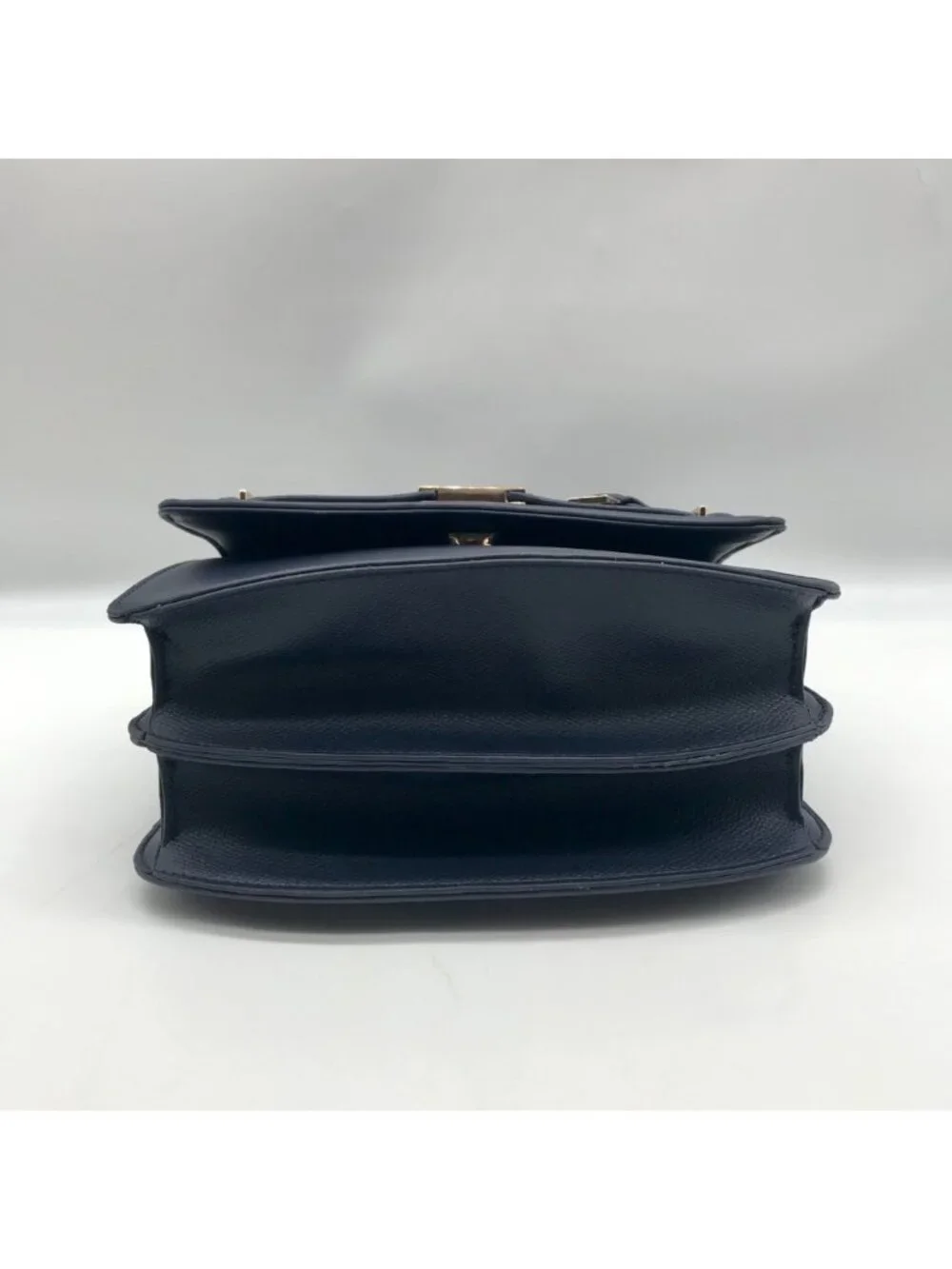 Anne Klein Women's Blue Leather Belted Flap Saddle with Convertible Strap - Picture 5 of 10